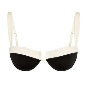Monday Swimwear Black and Cream Bikini Top